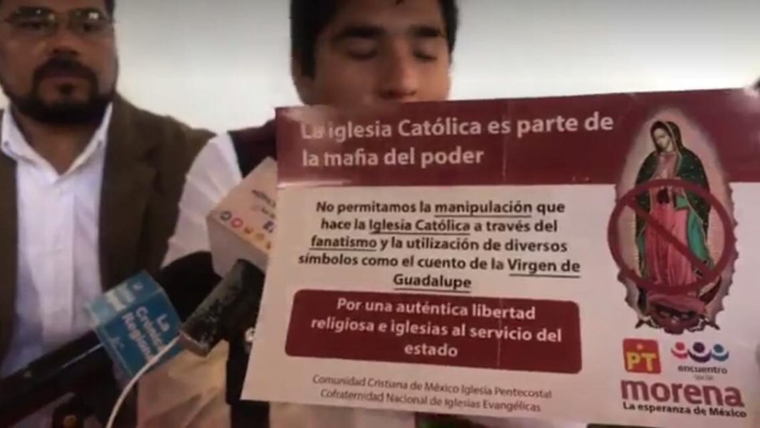 Néstor candidato por morena deslinda al partido de panfletos en donde inmiscuyen a la Virgen con la alianza Néstor candidato por morena deslinda al partido de panfletos en donde inmiscuyen a la Virgen con la alianza