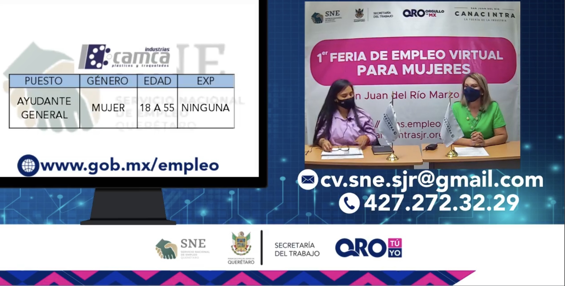 En Vivo 1er Feria de Empleo Virtual para Mujeres San Juan del Río 2021 ...