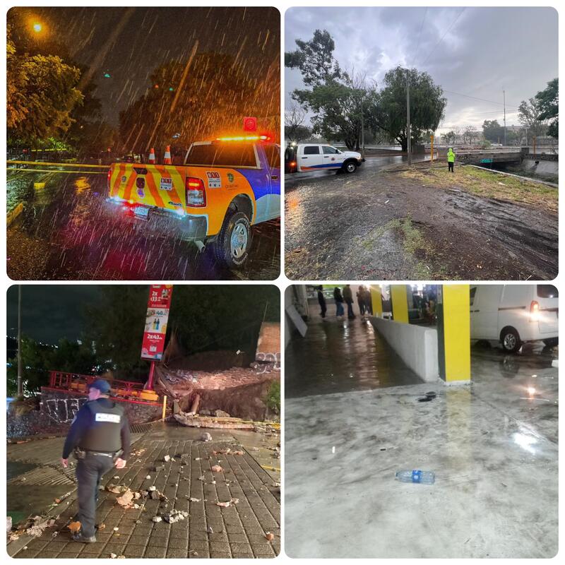 Municipio de Querétaro atento a los reportes por las lluvias de esta tarde y noche