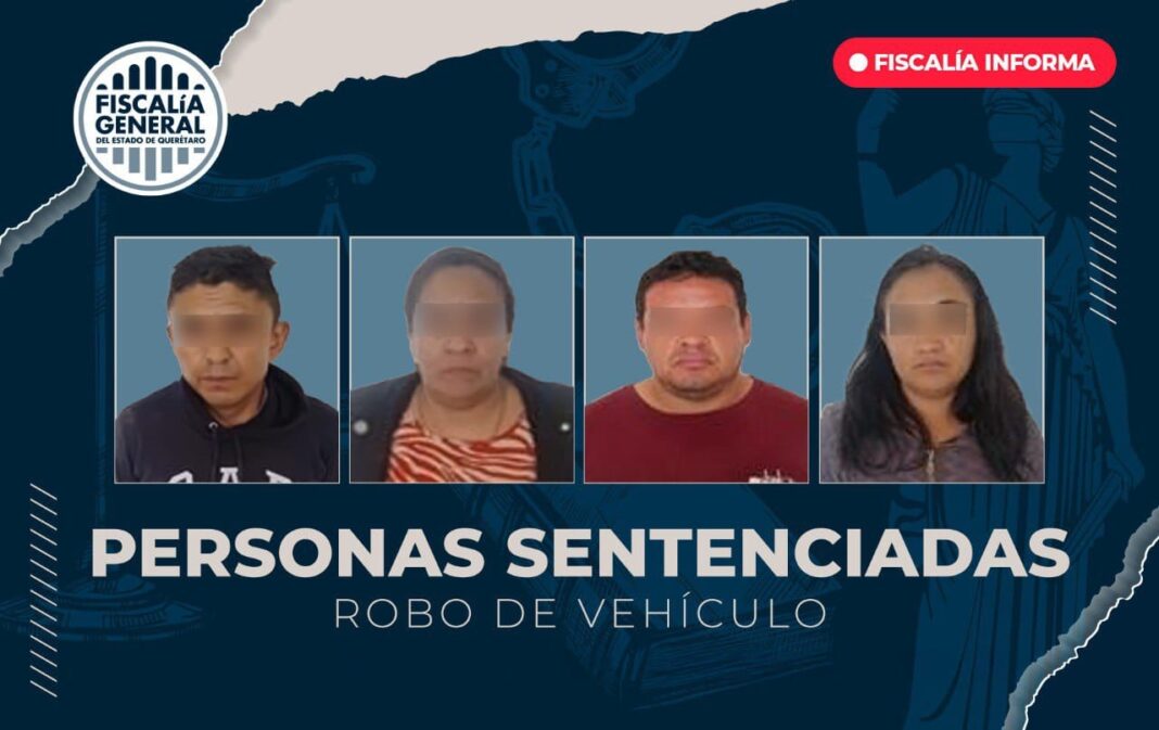 Obtiene FGE sentencia condenatoria conjunta de 20 años de prisión para 4 responsables de robo de vehículo Obtiene FGE sentencia condenatoria conjunta de 20 años de prisión para 4 responsables de robo de vehículo