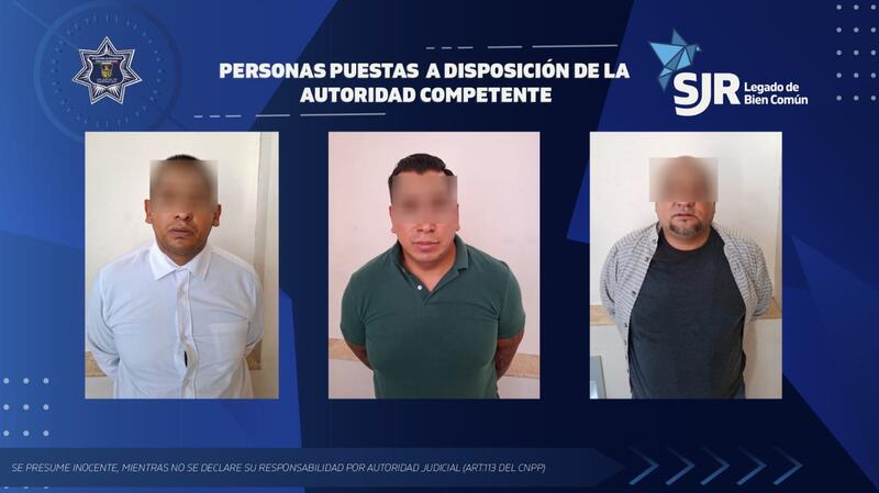 SSPM-SJR detiene a tres personas relacionadas con el delito de robo con violencia a cuentahabiente. Borrador automático