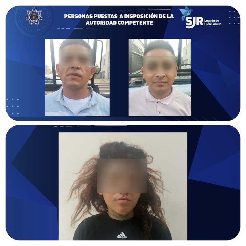 Policías municipales detienen a tres personas por de robo a comercio