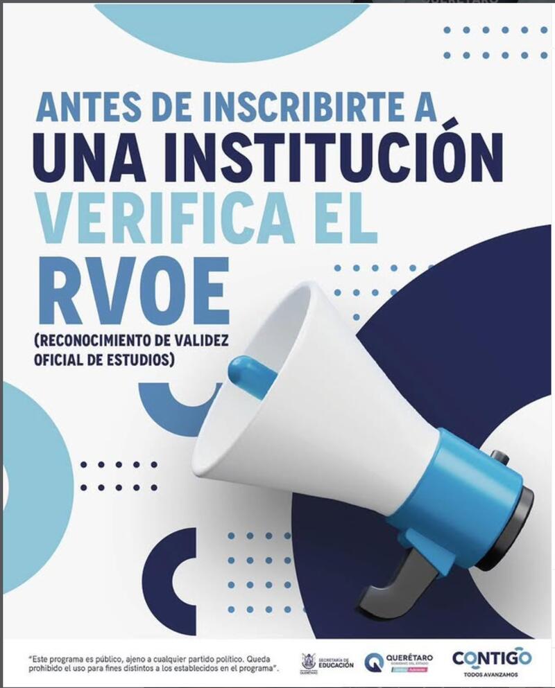 Invita SEDEQ a verificar RVOE antes de elegir escuela Borrador automático