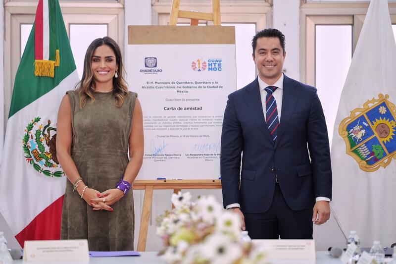 Felifer Macías y Alessandra Rojo de la Vega firman Acuerdo de Amistad entre Querétaro y Cuauhtémoc Borrador automático