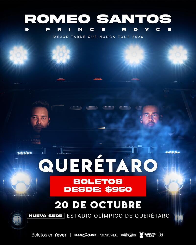 Romeo Santos y Prince Royce cambian concierto al Estadio Olímpico de Querétaro Romeo Santos y Prince Royce cambian concierto al Estadio Olímpico de Querétaro