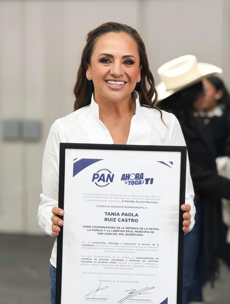 Tania Ruiz llama a la unidad y participación ciudadana al asumir dirigencia municipal del PAN en San Juan del Río Borrador automático